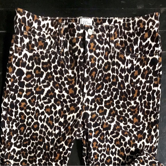 J. CREW ReImagined High Rise Animal Print Pants Stretch Corduroys Jeans - Picture 9 of 12